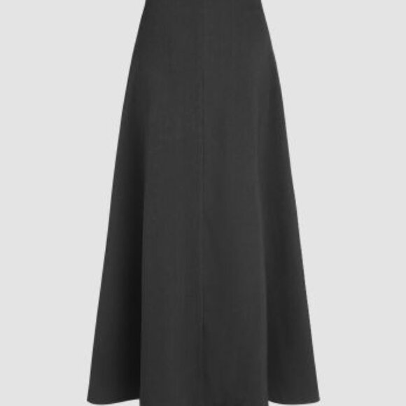 High Waist Solid Pleated Maxi Skirt - Picture 2 of 6